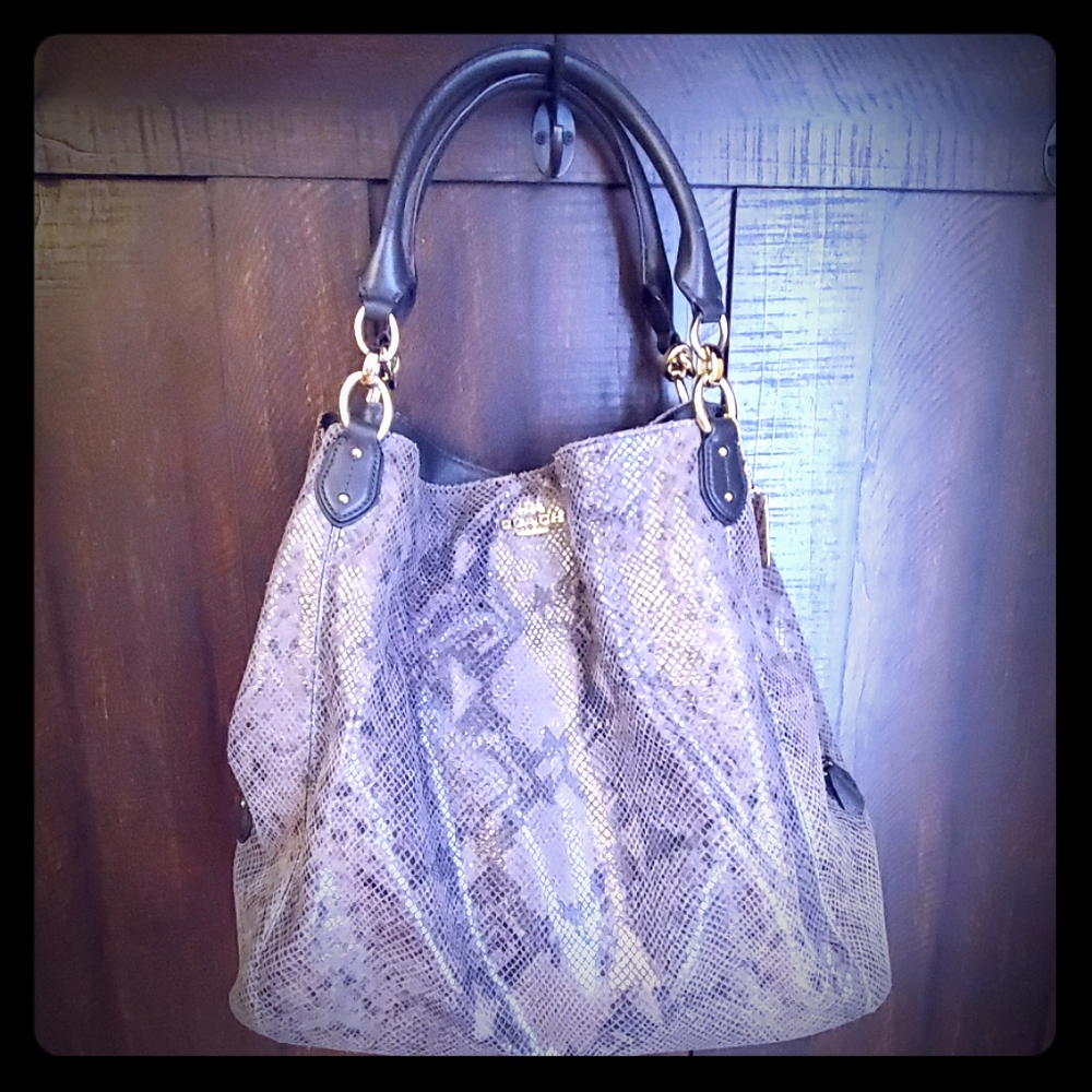 Coach Snake Print hobo bag